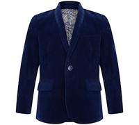 Boys Velvet Blazer Jacket Black Navy Burgundy 1 to 15 Years (8, Navy)
