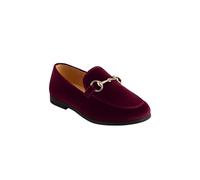 Boys Velvet Horsebit Burgundy Loafer Slip On Shoes Wedding Prom Party Formal Footwear Size Youth 4