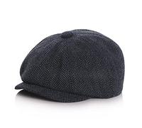 Boys Vintage Newsboy Cap Tweed Flat Beret Hat Cabbie Driver Hats for Kids for Kids Pageboy Hats (as8, Age, 4_Years, 7_Years, Navy, Medium)