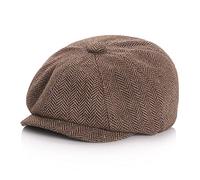 Boys Vintage Newsboy Cap Tweed Flat Beret Hat Cabbie Driver Hats for Kids for Kids Pageboy Hats (as8, Age, 4_Years, 7_Years, Coffee, Medium)