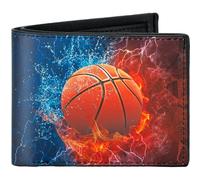 Boys Wallet for Kids, Basketball-Water and Fire, Lightweight