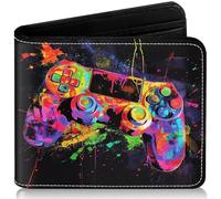 Boys Wallet for Kids, Cool Kids Gamer Wallet for Boys Ages 8-10 9-12 11-15 , Bifold Rfid Blocking Gaming Gifts, Funny Coin Pocket Id Window for Teen Youth Guys Teenager Birthday Christmas Gifts,