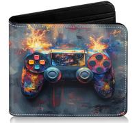 Boys Wallet for Kids, Cool Kids Gamer Wallet for Boys Ages 8-10 9-12 11-15 , Bifold Rfid Blocking Gaming Gifts, Funny Coin Pocket Id Window for Teen Youth Guys Teenager Birthday Christmas Gifts,