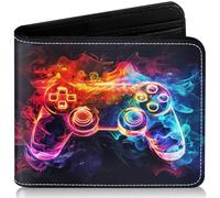 Boys Wallet for Kids, Cool Kids Gamer Wallet for Boys Ages 8-10 9-12 11-15 , Bifold Rfid Blocking Gaming Gifts, Funny Coin Pocket Id Window for Teen Youth Guys Teenager Birthday Christmas Gifts,
