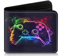 Boys Wallet for Kids, Cool Kids Gamer Wallet for Boys Ages 8-10 9-12 11-15 , Bifold Rfid Blocking Gaming Gifts, Funny Coin Pocket Id Window for Teen Youth Guys Teenager Birthday Christmas Gifts,