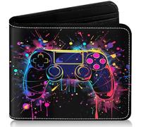 Boys Wallet for Kids, Cool Kids Gamer Wallet for Boys Ages 8-10 9-12 11-15 , Bifold Rfid Blocking Gaming Gifts, Funny Coin Pocket Id Window for Teen Youth Guys Teenager Birthday Christmas Gifts,