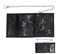 Boys' Wallet with Chain, Children's Wallet Boys, Wallet Children Boys Foldable, Slim Triple Wallet for Boys, Men's Triple Wallet for Coin Pocket, Card Holder, Camouflage, 8 x 12 cm, Modern