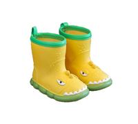 Boys Wellington Wellies Kids Shoes Welly Rain Boots Booties Galoshes | Pull On Style, Dinosaur Print Upper, Round Toe Shape, Tall Slim Shaft, Glossy Wipe Clean Upper, Smooth Outer Shell