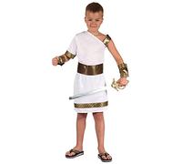 Boy's White & Gold Gladiator Costume Set (Medium Size) - Adorable Design, Perfect for Battle Reenactments, World Book Day, Cosplay, & Theme Parties Halloween Halloween