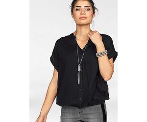 Boysen's V-Neck Oversized Blouse with Balloon Hem Transparent