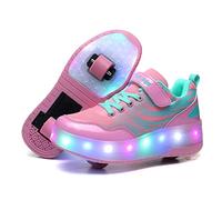 Boys'LED Shoes with Wheels, Light up Trainers with Wheels, Girls LED Wheels Shoes Skates,Kids Roller Skate Trainers,USB Recharge Lightweight Outdoor Sports Cross Trainers Gymnastic Running Sneakers