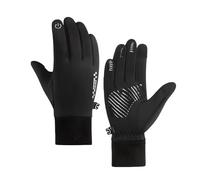 BOYSSPAA Children's Winter Cycling Gloves Warm Touchscreen-Compatible Non-Slip Outdoor Windproof Gloves Suitable for Boys and Girls for Running and Biking (Black, XL)