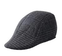 BOYSSPAA Flat Cap with Plaid Design Mens Caps UK Flat Fashion Beret Hat Men Newsboy Irish Beret Hat Driving Hunting Hat for Men Winter Spring Autumn Outdoor (UK, Alpha, One Size, Dark Grey)
