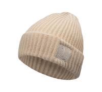 BOYSSPAA Knitted Beanie Hat for Women Winter Warm Thick Ribbed Wool Blend Hat with L Logo (UK, Alpha, One Size, Beige)