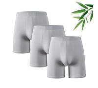 BOYSSPAA Men's Bamboo Fiber Boxer for Moisture Absorption and Sweat Wicking Breathable and Anti-chafing Underwear Comfortable With no-itch labels Pack of 3 (UK, Alpha, S, Regular, Regular, gray)