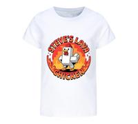 Boys'Tshirt Steve's Lava Chicken Boys Cartoon T-Shirt Summer 100% Cotton Short Sleeve Top Tee for Kids Ages 4-13 (UK, Age, 7 Years, 8 Years, Regular, White)