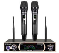 Boytone BT-54UM Dual Dynamic UHF Wireless Microphone System, Metal Microphone and Base, up to 200 FT