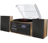 Boytone BT-58W Bluetooth Record Player with AM/FM Radio, CD/Cassette Player, 2 Independent Stereo Speakers, Vinyl Recording, Radio and Cassette MP3, SD, USB, AUX, Wood
