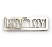 BoyToy Chrome Belt Buckle With Large White Belt