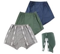BOYUDZLTD 3 PCS Post Surgery Shorts for Men, Tear Away Shorts, Post Surgery Briefs, Disabled Adaptive Underwear, Grey&blue&green(men), L
