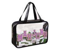 BOYYOEE Mahjong Tile Bag Empty Clear Mahjong Carrying Bag Mahjong Storage Accessories,Mahjong Case for American Mahjong Tile Gift Travel (Black, Medium)