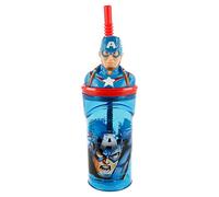 Boyz Toys ST393 3D Figurine Tumblers-Captain America, Blue, 1 Count (Pack of 1)