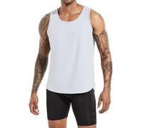 Boyzn 1 Pack Men's Cotton Gym Vests Tank Tops, Quick Dry Workout Sleeveless T-Shirts, Breathable Running Sports Vest Top for Men, Athletic Muscle Tank Bodybuilding Tee Shirts White-M