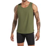 Boyzn 1 Pack Men's Cotton Workout Tank Tops, Athletic Muscle Sports Tank Tops, Summer Breathable Gym Vests Top for Men, Fitness Bodybuilding Sleeveless T-Shirts for Running Green-S