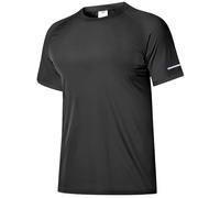 Boyzn 1 Pack Men's Watersport Rash Guards Short Sleeve Crew Neck Swimming T-Shirts UPF 50+ Watersport Rash Vest UV Swim Top Quick Dry Fishing Beach Shirts Swimming Tops for Surfing Hiking Black-S