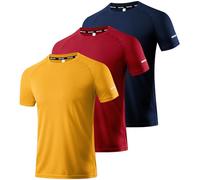 Boyzn 3 Pack Gym T Shirts for Men, Quick Dry Mesh Workout Tee Shirts for Men, Moisture Wicking Men's Short Sleeve Dry Fit Active Crew Neck T-Shirt, Athletic Running Gym Workout Tee Top 3P14-2XL