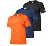 Boyzn 3 Pack Men's Swimming T Shirts for Men, Quick Dry Men's Watersport Rash Guard, UPF 50+ Sun Protection Short Sleeve Crew Neck T-Shirt for Men, Quick Dry SPF UV Fishing Swim Shirts 3P04-2XL