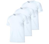 Boyzn 3 Pack Men's UPF 50+ Sun Protection Swimming Shirts, Short Sleeve Fishing Rash Guard, Lightweight Rash Vest Swim T-Shirts, Quick Dry Watersport Beach Surfing Tee Shirt for Hiking White-3P02-M