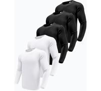 Boyzn 5 Pack Long Sleeve Running Shirts for Men, Quick Dry Mens Long Sleeve Tee Shirts, Moisture Wicking Workout Gym T Shirts, UV Sun Protection Outdoor Active Sports Base Layer T-Shirts 5P03-L