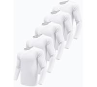 Boyzn 5 Pack Long Sleeve Running Shirts for Men, Quick Dry Mens Long Sleeve Tee Shirts, Moisture Wicking Workout Gym T Shirts, UV Sun Protection Outdoor Active Sports Base Layer T-Shirts White-5P02-XL
