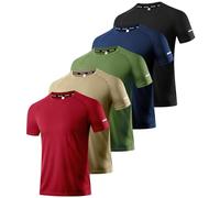 Boyzn 5 Pack Men's Sports T-Shirts, Moisture Wicking Breathable Mesh T Shirts for Men, Muscle Fit Workout Running Shirt for Men, Quick Dry Short Sleeve Crewneck Active Exercise Gym Tee Shirts 5P08-M