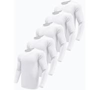 Boyzn 5 Pack White Long Sleeve Shirt Men, Moisture Wicking Dry Fit Tshirts Shirts for Men, Quick Dry Workout Running Gym T-Shirts, UV Sun Protection Outdoor Active Athletic Crew Tops White-5P02-M