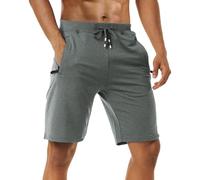 Boyzn Men's 1 or 2 Pack Athletic Shorts Comfortable Cotton Workout Shorts Elastic Waist Running Shorts with Zipper Pockets