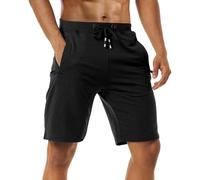 Boyzn Men's 1 or 2 Pack Athletic Shorts Comfortable Cotton Workout Shorts Elastic Waist Running Shorts with Zipper Pockets