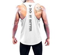 Boyzn Men's 1 Pack Y-Back Sleeveless T-Shirts, Summer Breathable Mesh Vest Top for Men, Quick Dry Workout Muscle Gym Tank Top, Breathable Running Tank Top Training Fitness Bodybuilding Vest White-2XL