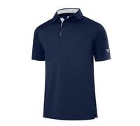 Boyzn Men's Golf Shirts Casual Short Sleeve Button Down Shirts Moisture Wicking Dryness Navy03-L