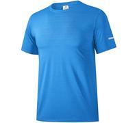 Boyzn Men's Short Sleeve Crew Neck T-Shirt, Moisture Wicking Training Running Sports Tops, Men's Dry Fit T Shirts Athletic Running Gym Workout Gym Tee Shirts for Men Blue-S