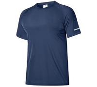 Boyzn Mens Short Sleeve Rash Vest - UPF 50+ UV Swim Shirt for Surfing Beach Holiday, Quick Dry Sun Protection Top Lightweight Casual Summer Water Sports Wear Navy-XL