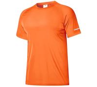 Boyzn Short Sleeve Mens Rash Guard - UPF 50+ UV Swim Top for Surfing Paddle Board Kayaking, Quick Dry Sun Shirt Breathable Lightweight Summer Beach Essential Orange-XL