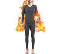 Boyzn Thermal Underwear for Men, Warm Long Johns for Men Base Layer, Winter Fleece Lined Thermal Long Sleeve Tops and Thermal Trouser for Skiing, Running, Hunting, Hiking, Outdoor Sports Dark Grey-S