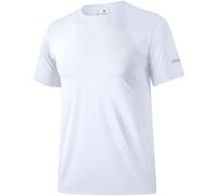 Boyzn White Dry Fit T Shirts for Men, Quick Dry Short Sleeve Crew Neck T-Shirt, Moisture Wicking Workout Shirts for Men, Athletic Short Sleeve Gym Running Sports Tee Tops White-S
