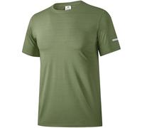 Boyzn Workout Shirts for Men - Men's T-Shirts Dry-Fit Gym Running Tops, Moisture Wicking Breathable Gym T-Shirts for Men, Fitness Athletic Workout Short Sleeve Sport Tee Shirts Army Green-S