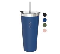 BOZ Insulated Tumbler Cup - Stainless Steel with Lid and Straw - Thermal Cup Perfect for Hot and Cold Drinks - BPA Free (650 ml / 22oz, Blue)