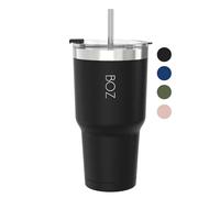 BOZ Insulated Tumbler - Stainless Steel with Lid and Straw - Thermal Cup for Hot and Cold Drinks - BPA Free (900 ml / 30oz, Black)