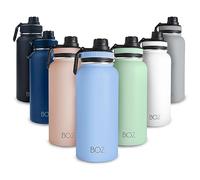 BOZ Stainless Steel Insulated 1L Wide Mouth BPA Free Vacuum Double Wall Light Blue Water Bottle