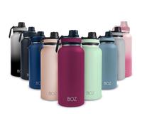 BOZ Stainless Steel Water Bottle - Vaccum Insulated Water Bottle 32 Oz - Wide Mouth BPA Free Sport for Gym with Spout Lid - Thermal Hot & Cold 1 Litre Plum